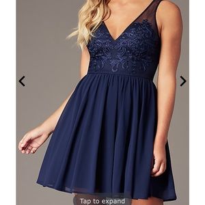 navy blue prom dress short small
